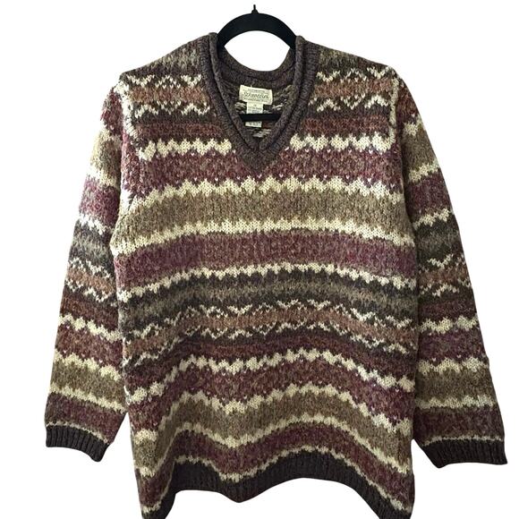 VTG St. John's Bay Fair Isle Sweater Women's XL | Multi-Color | V-Neck Knit - Picture 3 of 10